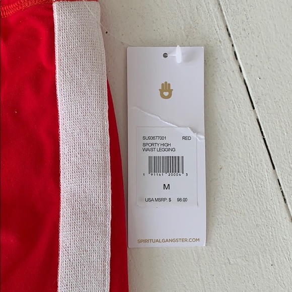 Spiritual Gangster Red, Medium leggings - Picture 3 of 5